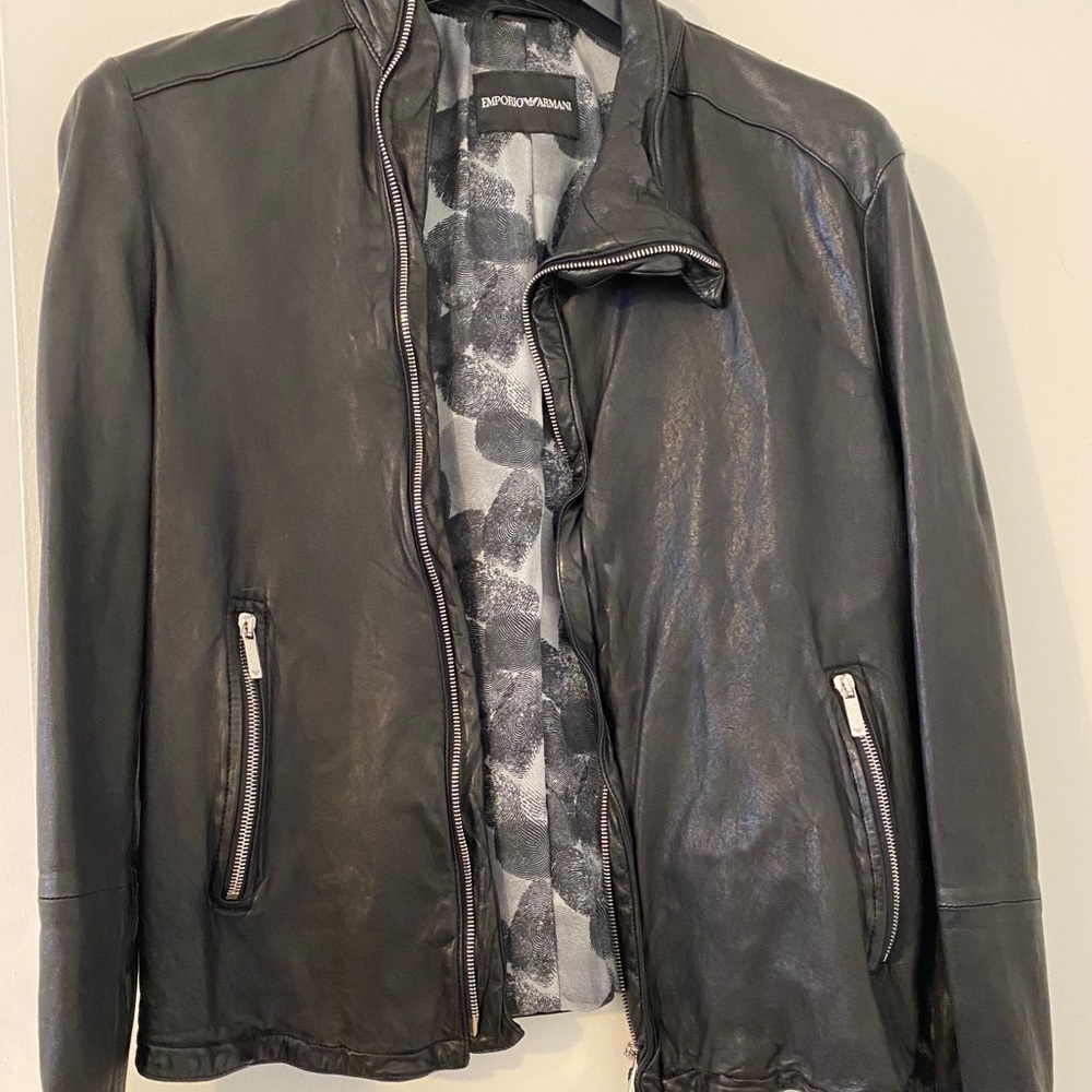 RRP$1895 BNWT Unisex Emporio Armani Leather Jacket